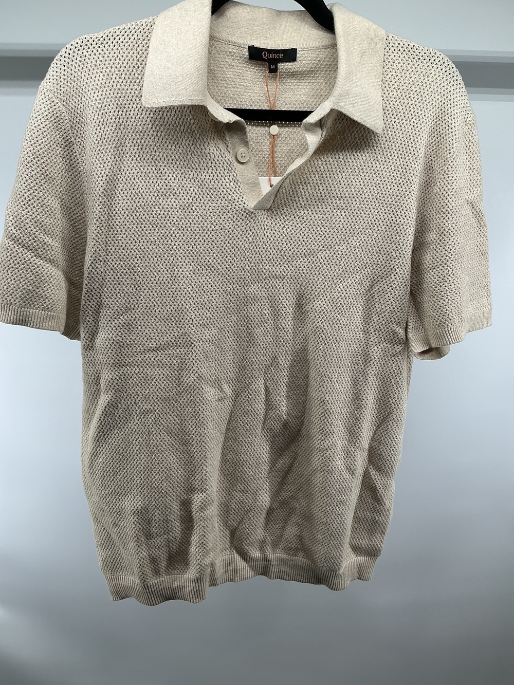 100% Organic Cotton Mesh-Stitch Sweater Polo